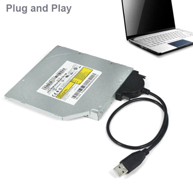 **1pc USB 2.0 SATA Cable CD/DVD-ROM Drive Cable Optical Driver Adapter Cable For PC Laptop Notebook