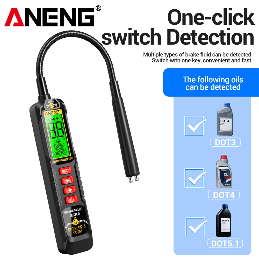 السيارات سائل الفرامل جهاز اختبار الرطوبة ANENG BF01 العالمي شاحنة سيارة الفرامل السائل كاشف رقمي أدوات اختبار جودة الزيت #2