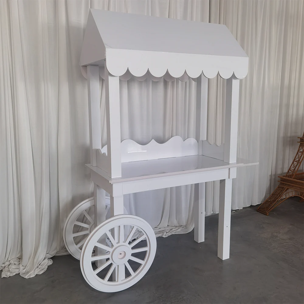 Fancy Garden Custom Decorate Design Outdoor Flower Wedding Props Dessert Cart For Birthday Party Marriage