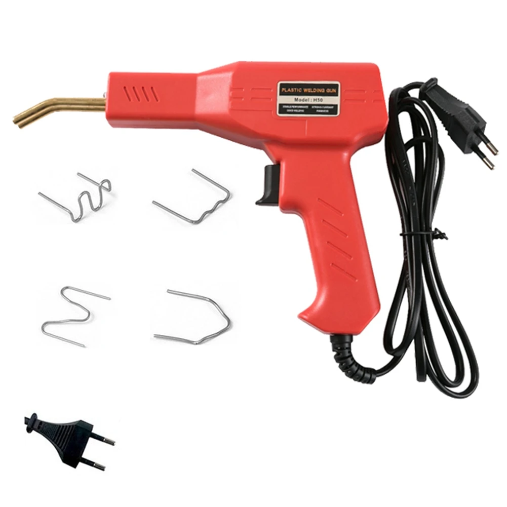 

AT63-Plastic Welding Machine Hot Stapler Bumper Repair Kit EU Plug Car Bumper Repair Soldering Iron Plastic Repair Tool Set