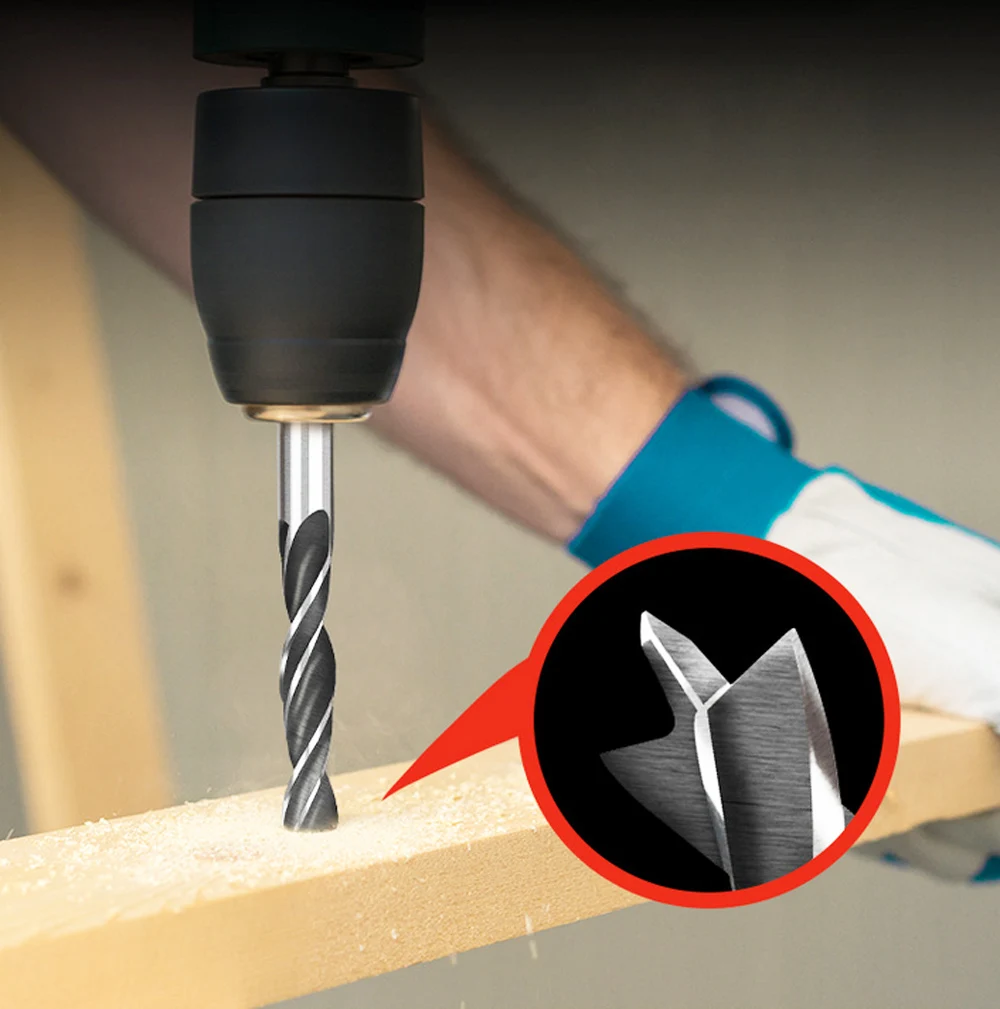 1Pcs 1.5-10mm Woodworking Hexagonal shank Three-point  drill bit Carpentry Drill HSS Electric Drill Wood Opening hole