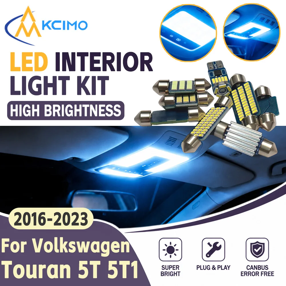 Canbus Error Free LED Interior Light Bulbs For Volkswagen Touran 5T 5T1 2016-2023 Plug And Play Auto Indoor Lighting Accessories