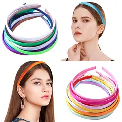 5/10PCS  Candy girl  Satin Headbands for Women  1cm Non-slip Fashion  bands Ribbon Hair Bands DIY  for Girl Daily and Party