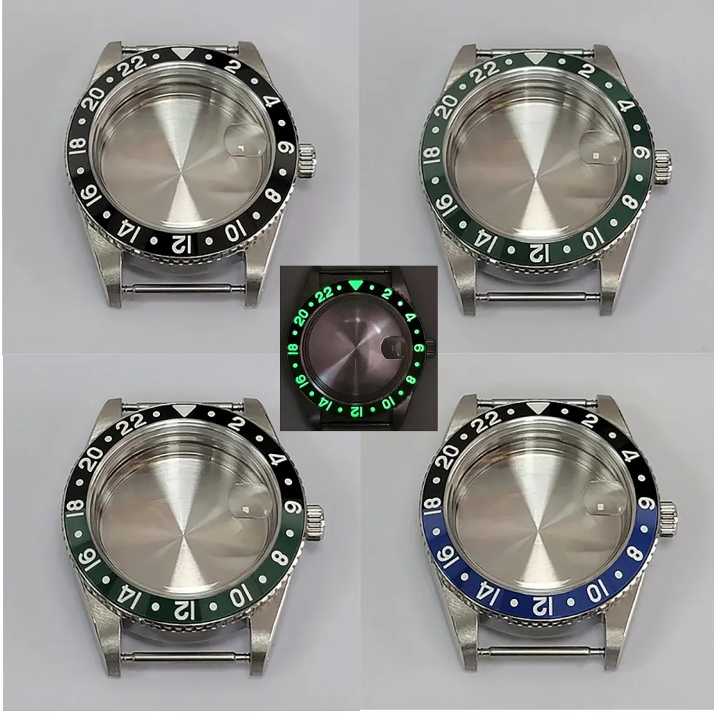 

NH34 Case 39MM Men Watch Case Unidirectional Rotation Green Luminous Stainles Steel Case for NH34 NH35 NH36 Movement