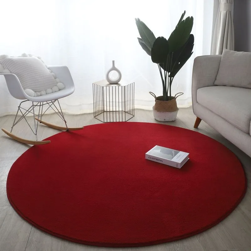 

Modern Large Living Room Carpet Room Decoration Aesthetic Simple Style Non-slip Rug Red Bedroom Plain Colour Play Mat Office
