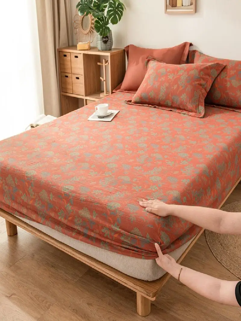 

Цветное тканое двухслойное покрывало-сетка для кровати, однотонное, аксессуар для постельного белья Mountain Nai Er