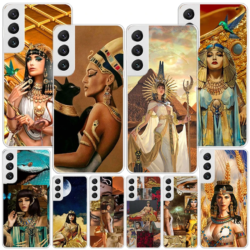 Pharaoh Ancient Egypt Cleopatra Phone Case For M12 M21 M30S M31S M32 M51 M52 Note 10 Lite 20 Ultra 9 8 + J4 J6 Plus J8 Soft Cove