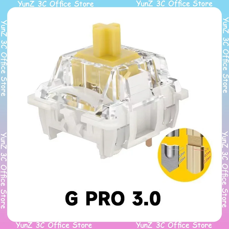 JYBMAK Gateron Pro Yellow Switch Linear Handle Operating Pressure 50gf Mechanical Keyboard DIY Accessories 3PIN