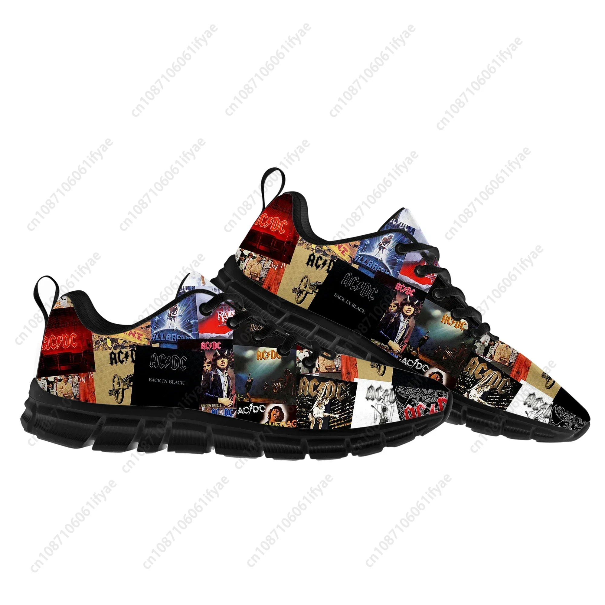 A-AC Rock Band D-DC Zapatos deportivos para hombre, mujer, adolescente, zapatillas transpirables con cordones, informales, hechas a medida, zapatos de pareja de alta calidad