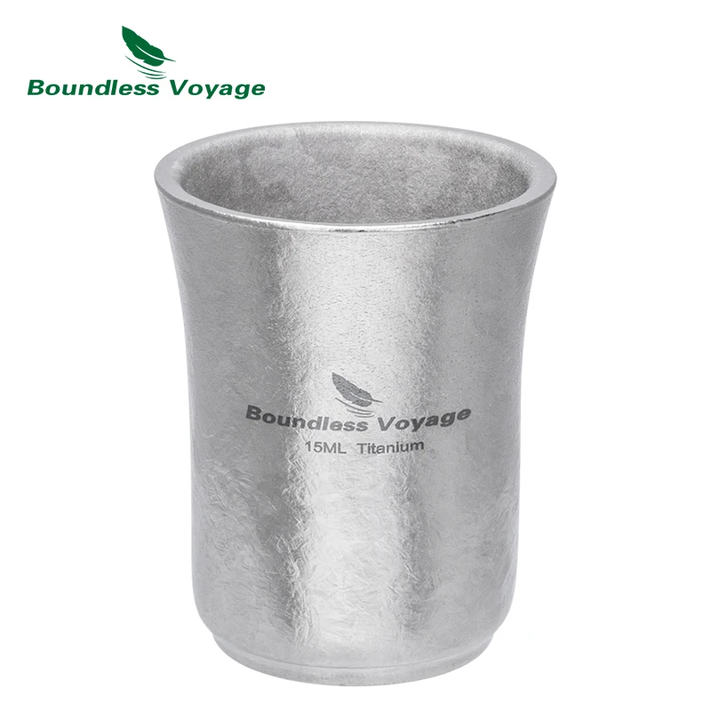 Boundless Voyage Japanese Sake Cup Titanium Cup Lightweight Drinking Cups Traditional Tableware for Home, Outdoor, Party Use