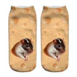 Funny and Cute Animal Fitness Socks, 3D Printed Mouse Totoro For Women