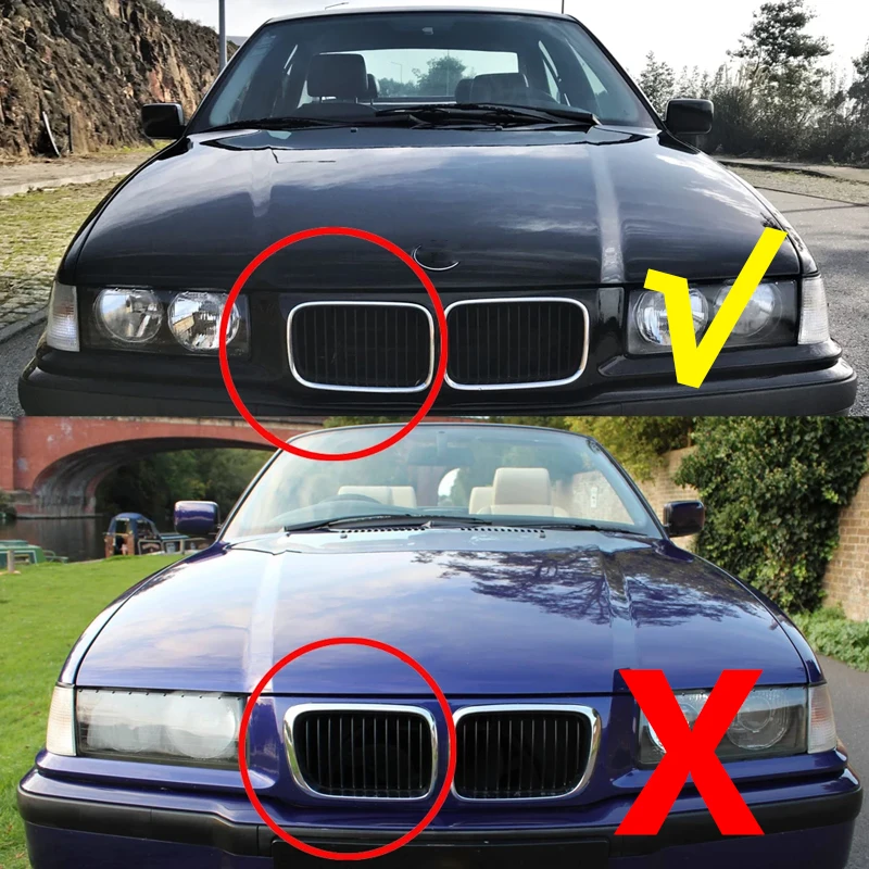 For BMW 3 Series E36 318i 323i 325i 1992 1993-1996 Mid Grid Intake Frame Front Bumper Intake Accessories 51138122237 51138122238