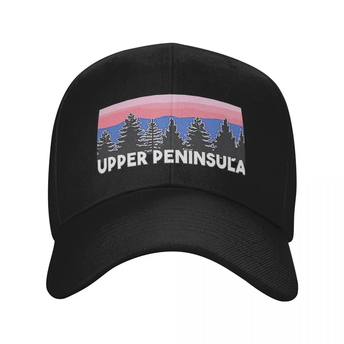 

Upper Peninsula Blush Pine Tree Sunset Baseball Cap Military Tactical Cap tactical cap Hat Man For The Sun Men Caps Women's
