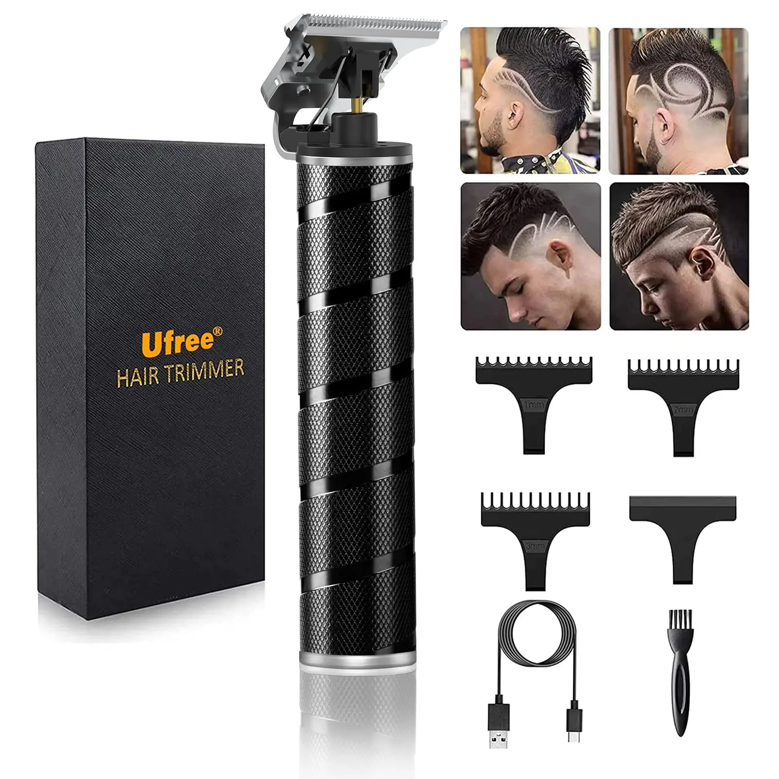 Hair Trimmer Men Beard Trimmer Electric Razor Shaver Cordless Hair Clippers Zero Gapped T Blade Liners Grooming Hair Cutting Kit