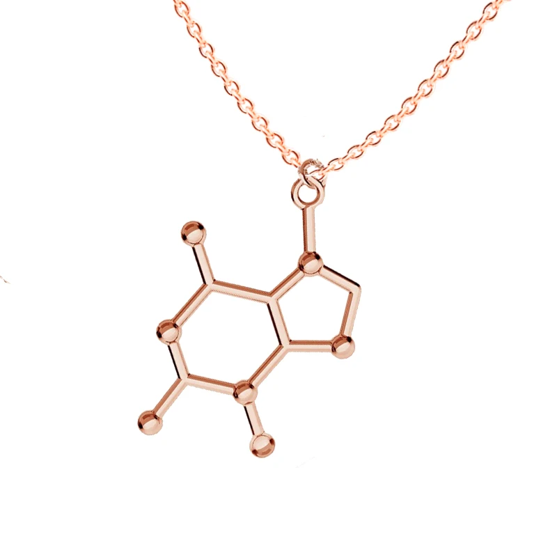 Chocolate Necklace Science Jewelry Chemistry Molecule Pendants  Fashion Ladies Women With 50 Cm Link Chain Valentines Gifts