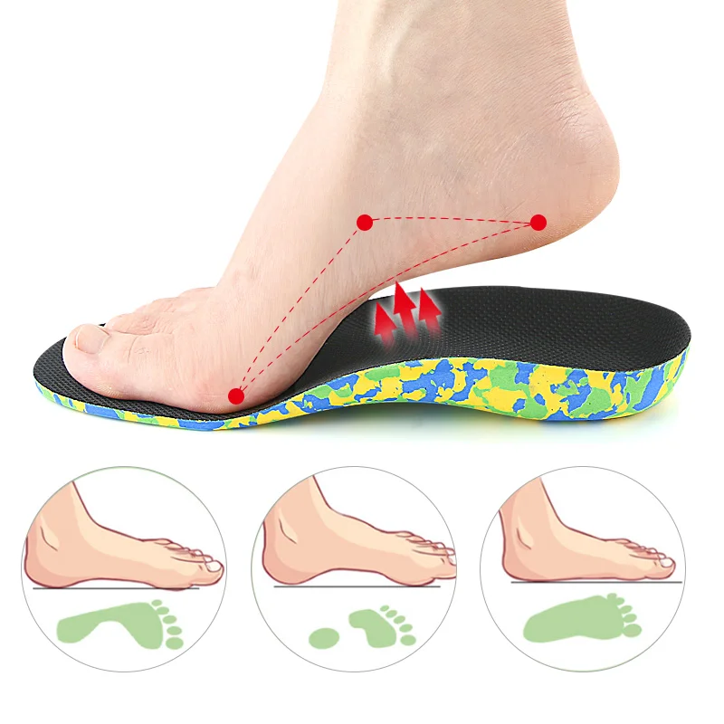 EVA Orthotic Insoles for Flat Feet - X/O Arch Support, Kids/Adults Shock-Absorbing for Sports & Daily Wear