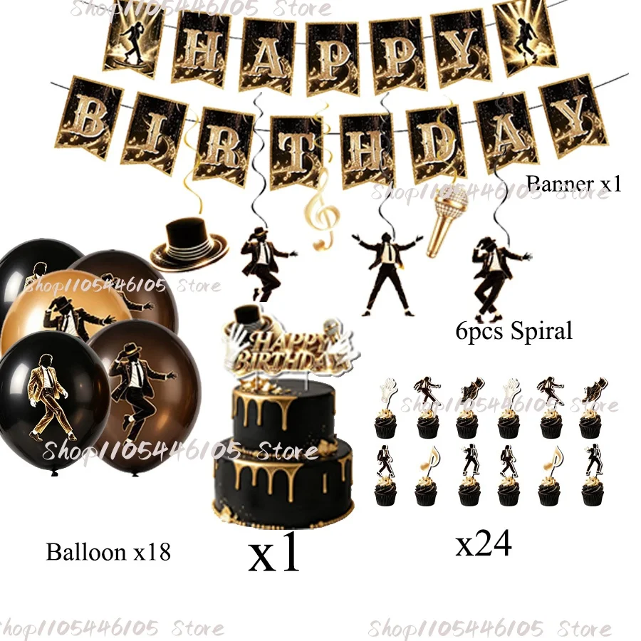 Michael Jackson Tischgeschirr-Set Geburtstagsparty-Dekoration Geschenktüte Tischdecke Becher Pappteller Servietten Idol-Party-Zubehör – Detail 16
