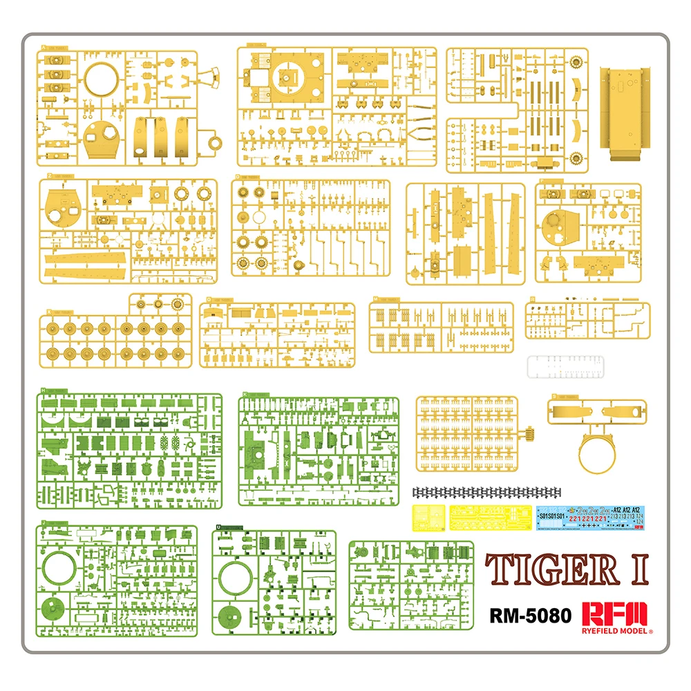 w/Fully Interior [Ryefield Model] RFM RM-5080 1/35 Tiger I Late Production w/Zimmerit (Plastic Model Kit)