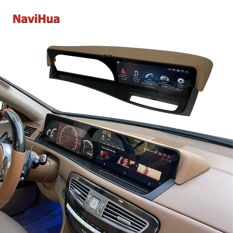 For Mercedes Benz S Class W221 CarPlay Android GPS Multimedia Stereo Navigation Twin Screen Leather Edition DVD Player Car Radio