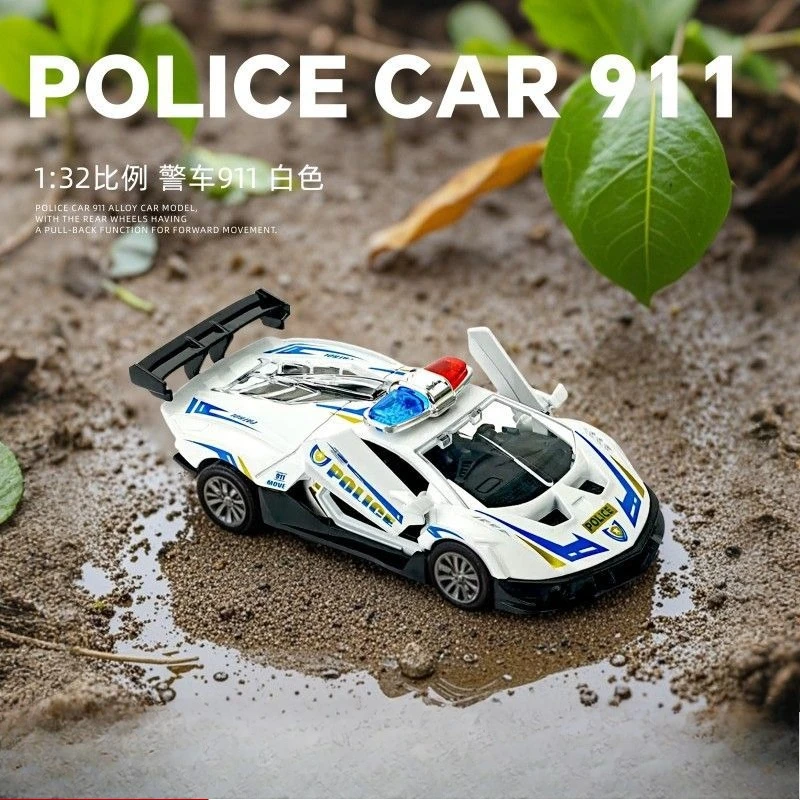 1:32 911 voiture de Police retirer modèle de voiture en alliage jouet pour enfants simulation de voiture jouet inertie