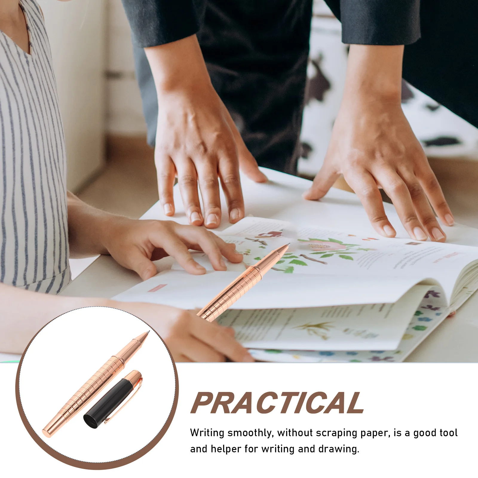 

Ручка для подписи, золотой сменный стержень, подарочные металлические необычные ручки, сменные стержни для ведения журнала Click