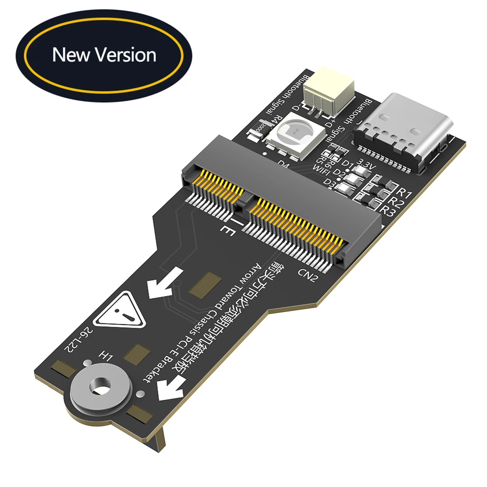 M.2 NGFF Key‑E to PCI‑E X1 Adapter Card with ambient RGB LED, Convert M.2 E‑Key wireless BT Module