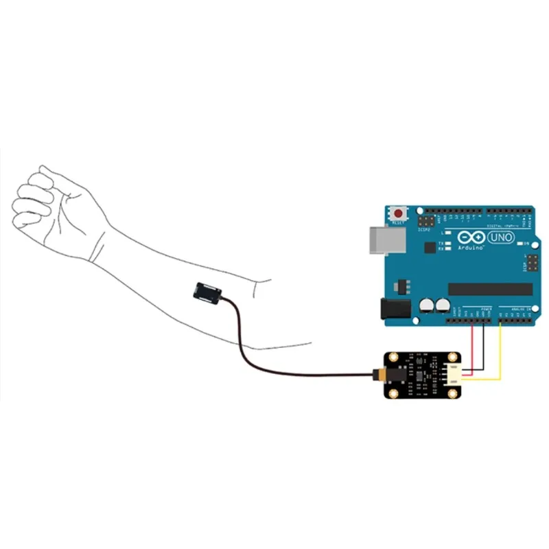 OvO Store Dry Electrode EMG Sensor EMG Single Lead, Analog Signal Acquisition Module, Wearable Only Open Source Kit