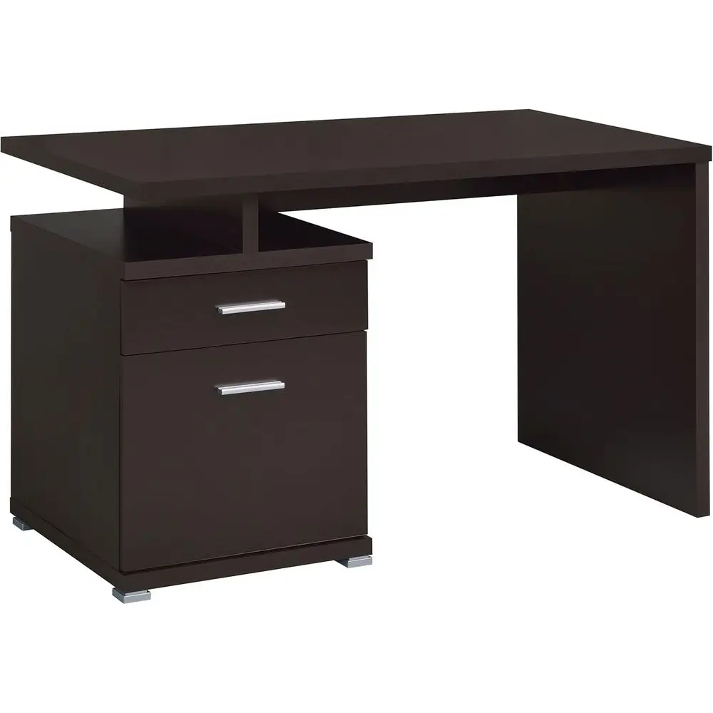 

Компьютерный стол 47 Engineered Wood с 2 ящиками и тумбой для документов, гладкой столешницей, пластиковыми направляющими, отделка цвета эспрессо