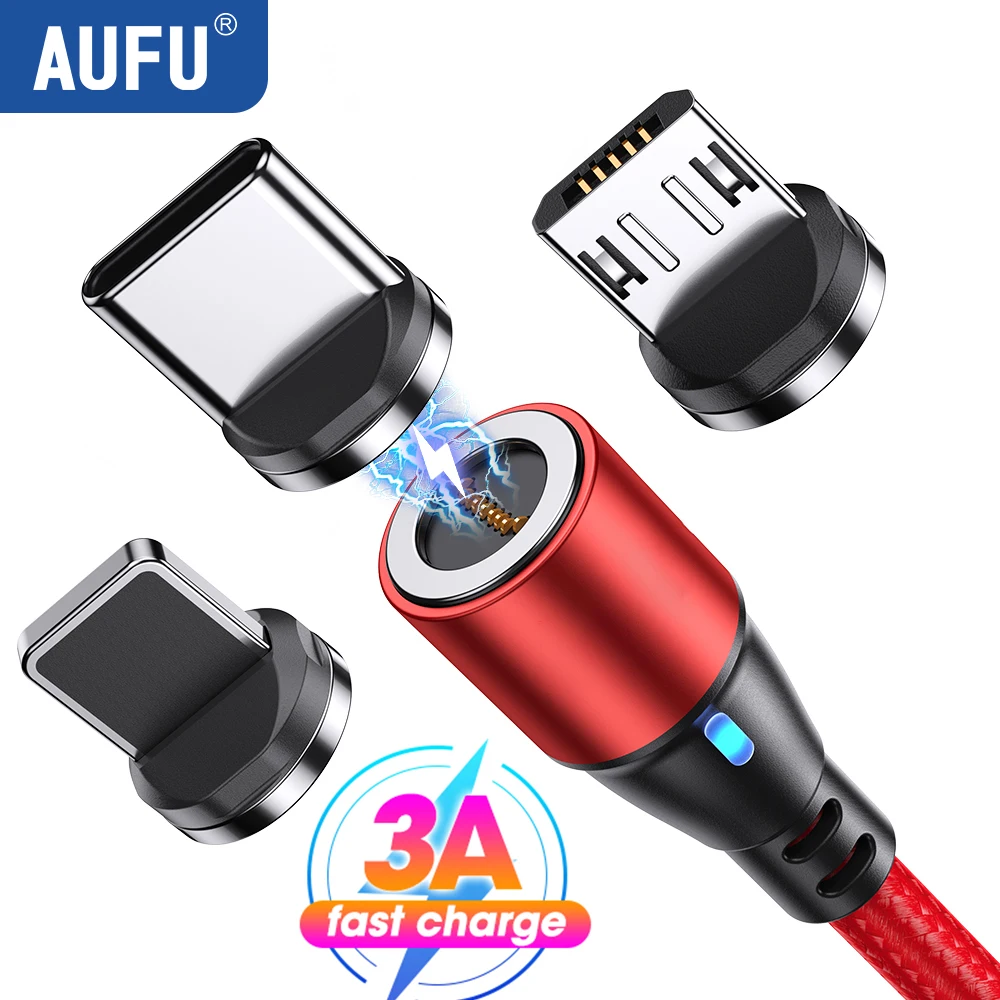 AUFU 3A Magnetic Cable Quick Charge 3.0 USB C to Type C Cable PD Fast Charging For Samsung Xiaomi Data Charger Cable For MacBook