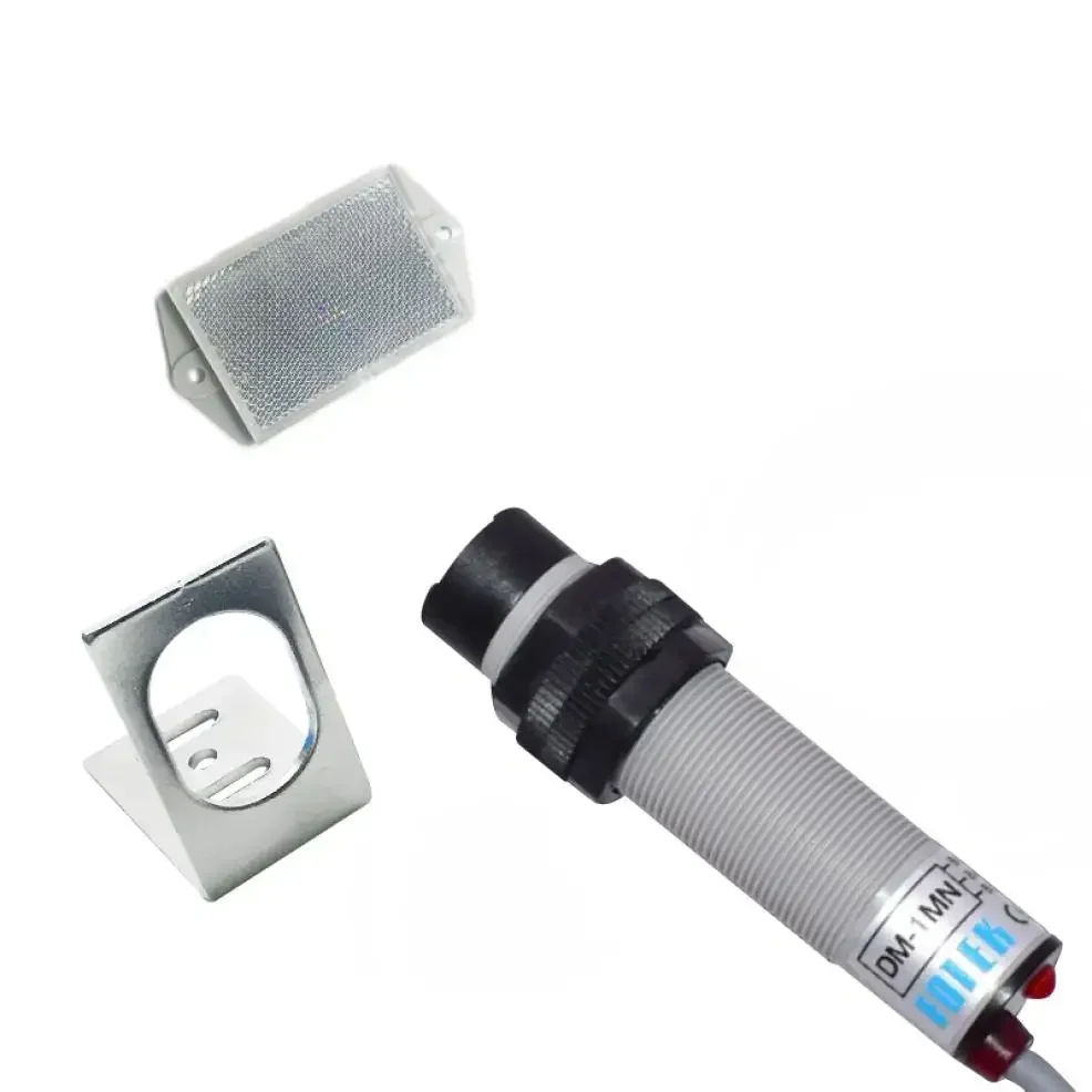 

DM-1MN+MR-1 M18 TUBULAR TYPE Diffuse Reflection PHOTO SENSOR Sensing Distance Of 1 Meter NPN NO