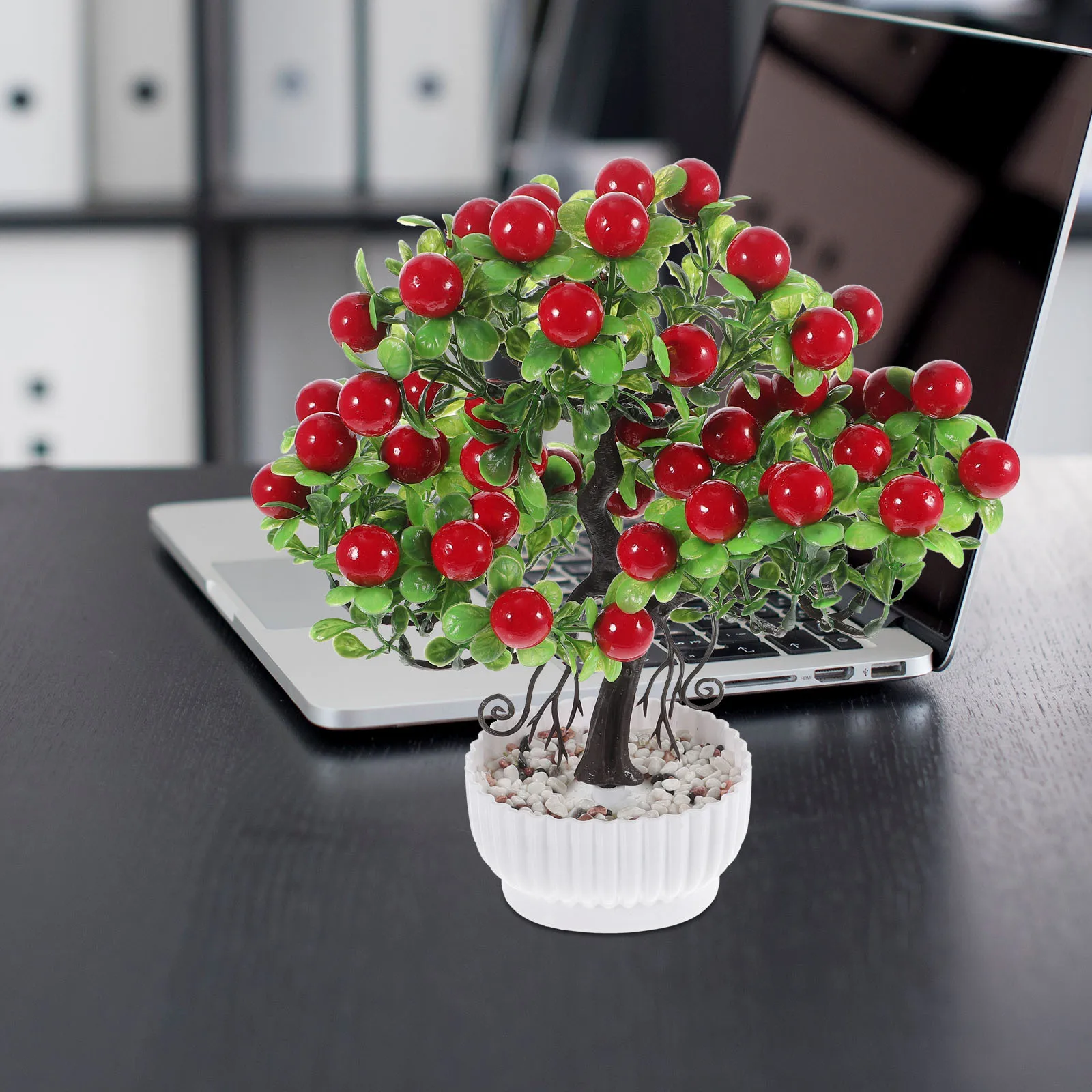 

Realistic Artificial Fruit Tree Decor Fake Potted Plant for Home Office Desk Easy Care No Maintenance Needed Fake Small Plant