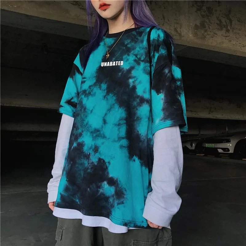 

Y2K hip-hop retro streetwear punk aesthetic Harajuku T-shirt for women, casual short sleeved loose hip-hop women's T-shirt