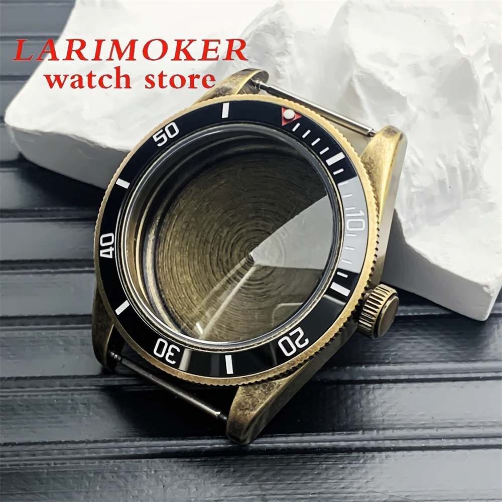 39mm Bronze case Dome sapphire glass ceramic bezel suitable for NH34 35 36 ETA 2824 movement small copper flowers copper shield