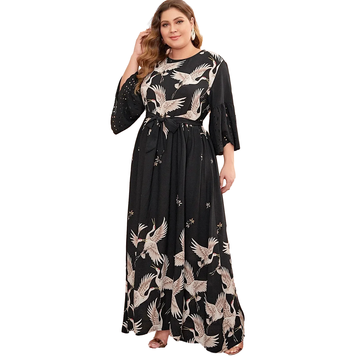 Middle East Muslim plus size fashion hot new Arab Dubai women\'s clothing fashion plus size print dress Long dress Saudi Malaysia