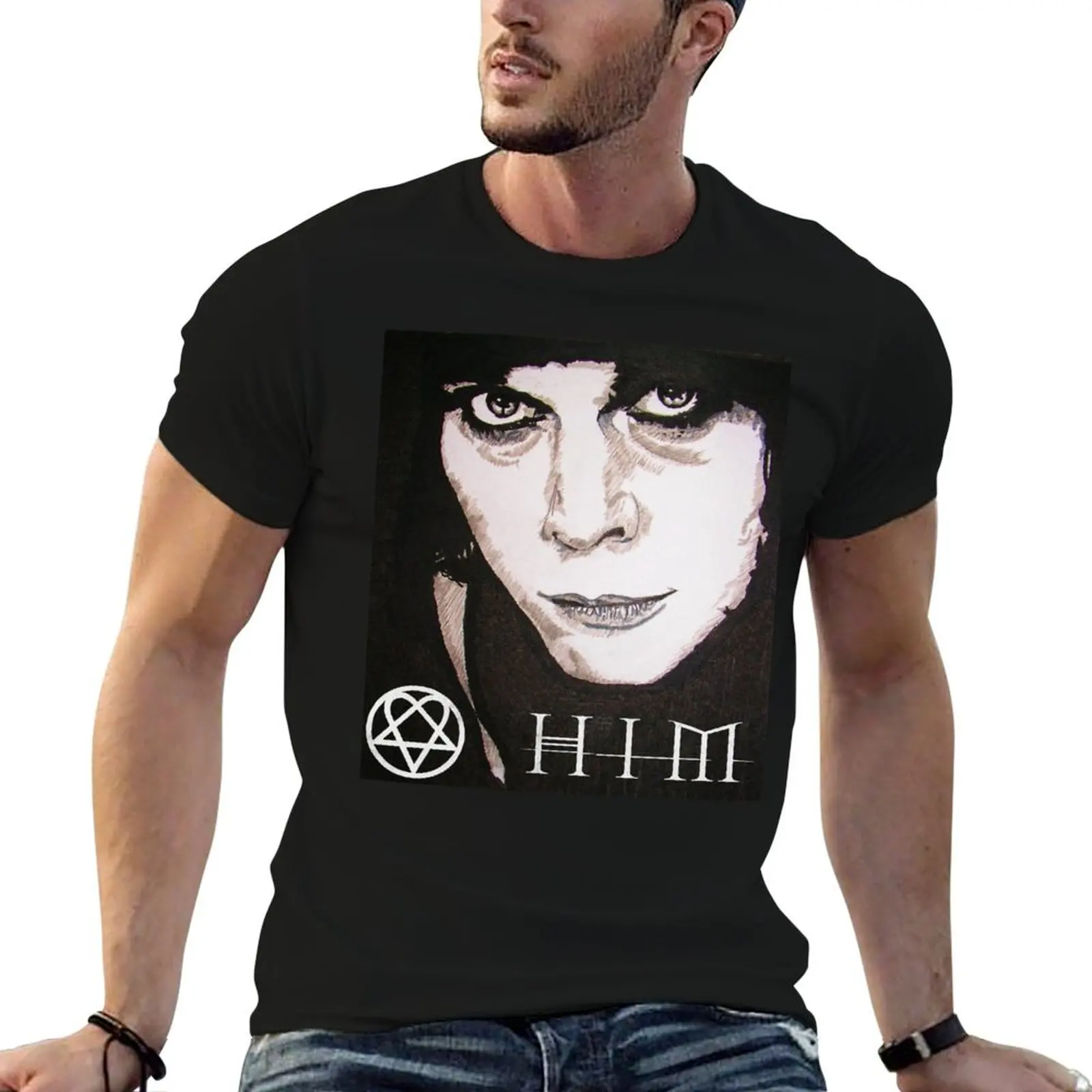 

Ville Valo HIM T-Shirt cotton t shirts man 100% t shirts for man pack white T-Shirt