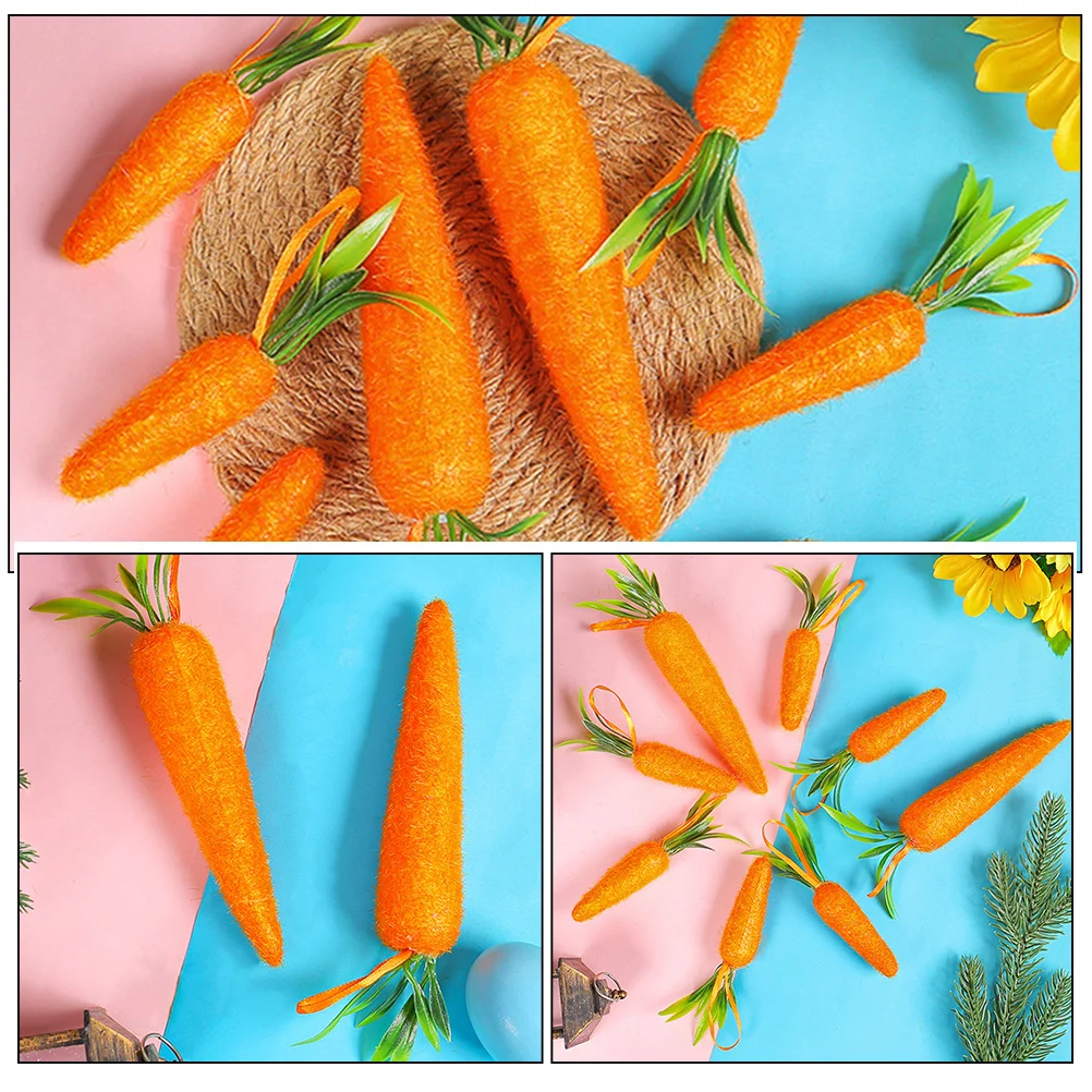

10Pcs Easter Carrot Hanging Decorations Reusable Lightweight Pendant for Tree Door Window Holiday Decor Easter Decoration