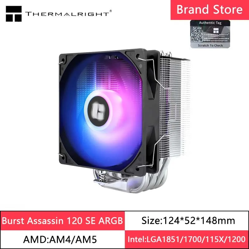 

Thermalright Burst Assassin 120 SE Кулер для процессора Технология AGHP Воздушный охладитель процессора для AM4 AM5 Intel LGA1851/1700/115X/1200