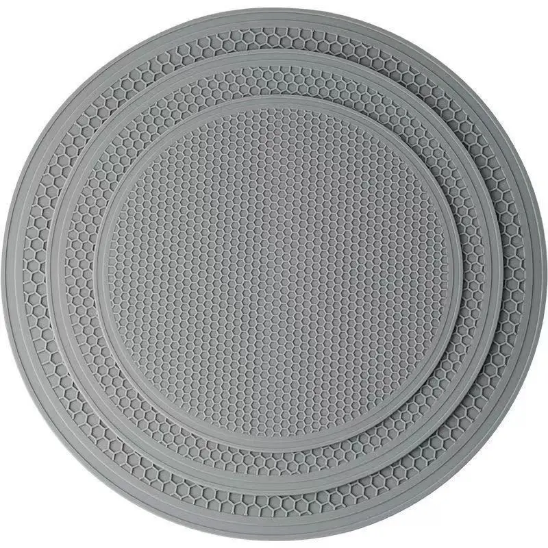 Round Honeycomb Silicone Trivet Heat Resistant Non-Slip Hot Pot Mat Anti-Scratch Kitchen Table Coaster Pad