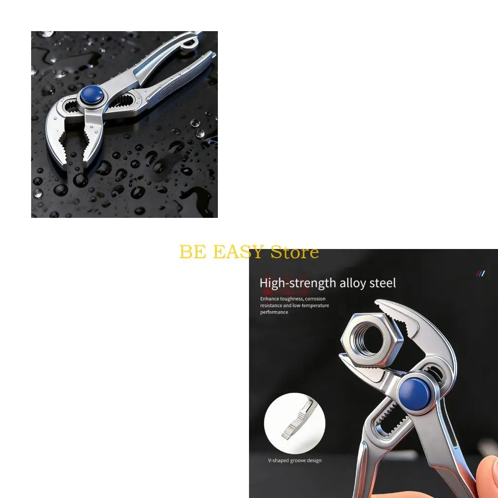 E28F Water Pumps Plier Grooves Joint Plier with Push Button Adjustment for Demanding Everyday Tasks Tongue and Grooves Plier