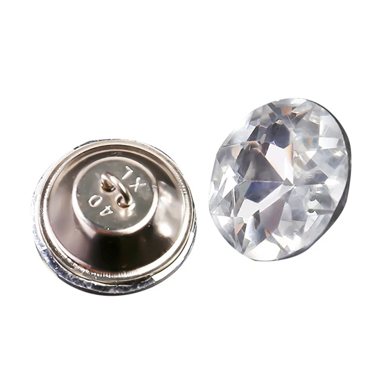 

1Set Crystal Upholstery Buttons 30 Mm Clear Crystal Buttons Imitate Diamond Buttons With Metal Loop For DIY Sewing