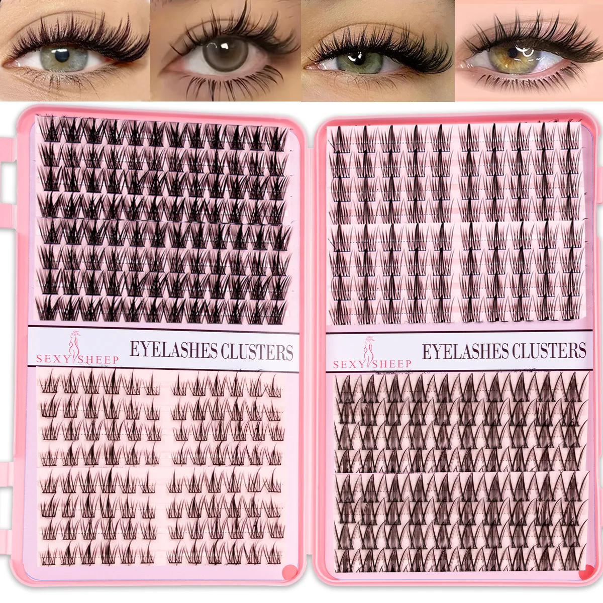 Wimpern-Cluster-Set: Gemischte Wimpern-Cluster, Wispy Einzelwimpern, Manga-Natürlich-Look DIY Wimpernverlängerungen für Make-up – Detail 9