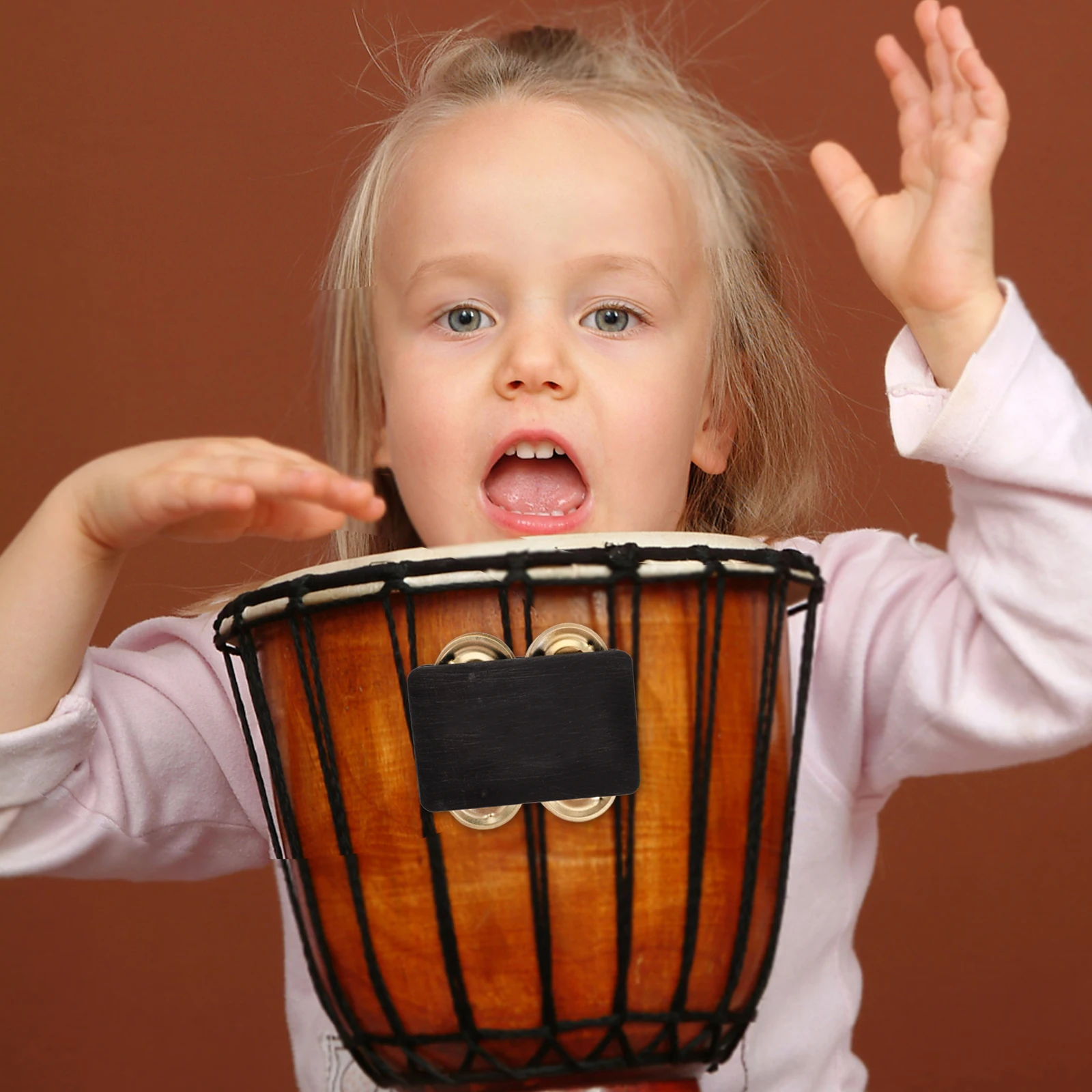 

Wooden Box Drum Accessories Baby Bells Hand Percussion Tambourine Musical Instrument M2 Medium 2 Jingle Plates Sound Rhythm