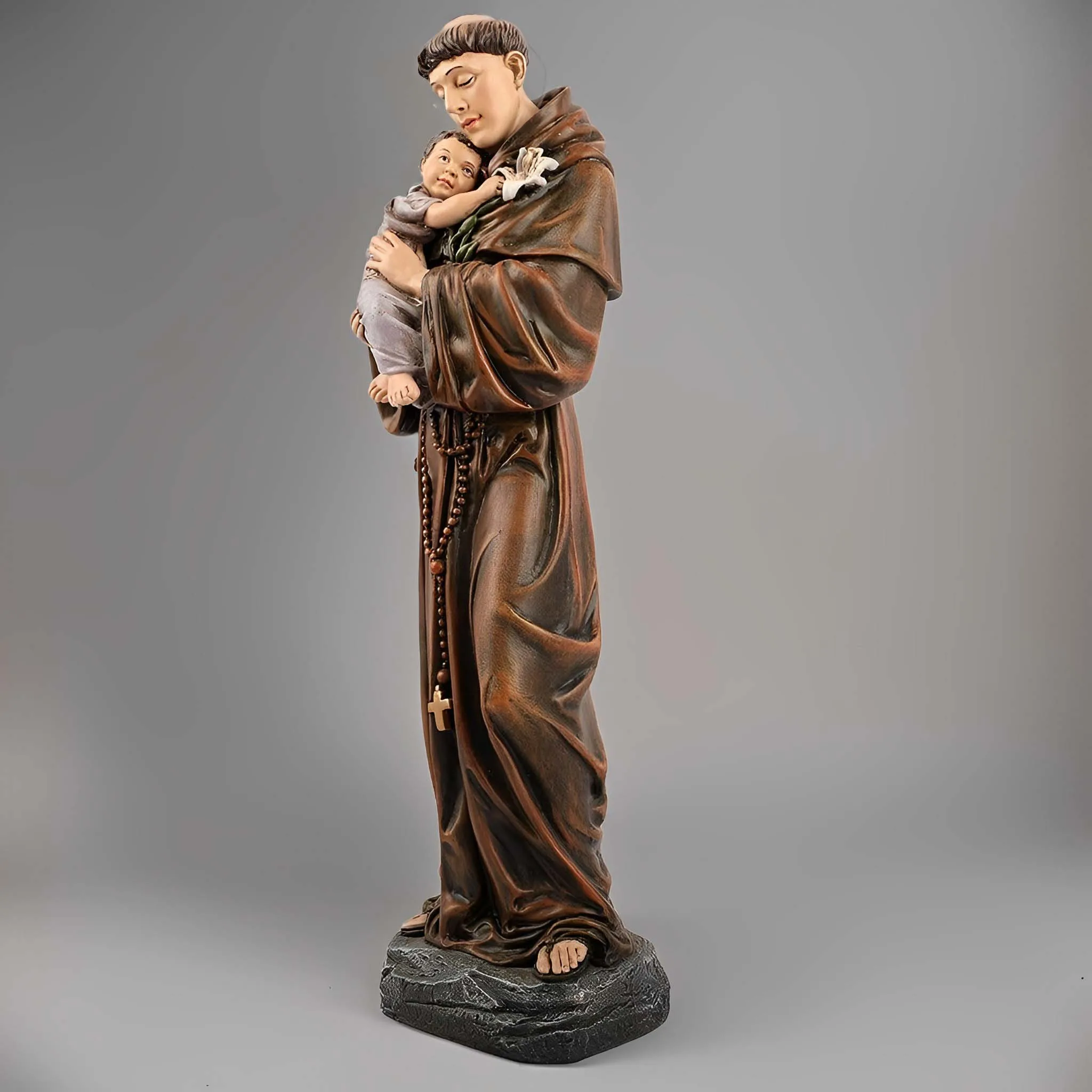 30cmH Saint Anthony Statue Christmas Figurines Decorations Figurines Holiday Sculpture Tabletop Scenes Festival Gift Home Decor