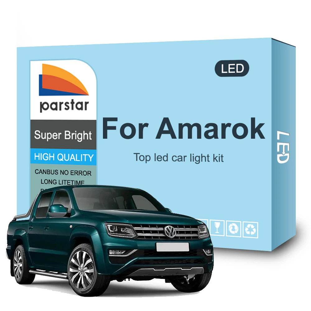 Parstar 5Pcs LED Interior Light Lamp Kit For Volkswagen VW Amarok Pickup Truck 2010-2015 2016 2017 Car Reading Dome Trunk Canbus