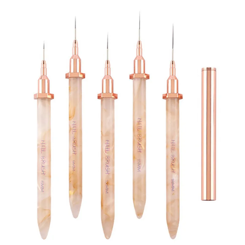 6/9/12/15/18mm 고정 핸들 네일 아트 라이너 브러쉬 젤 네일 브러쉬 젤 네일 폴리쉬 페인팅 브러쉬 드로잉