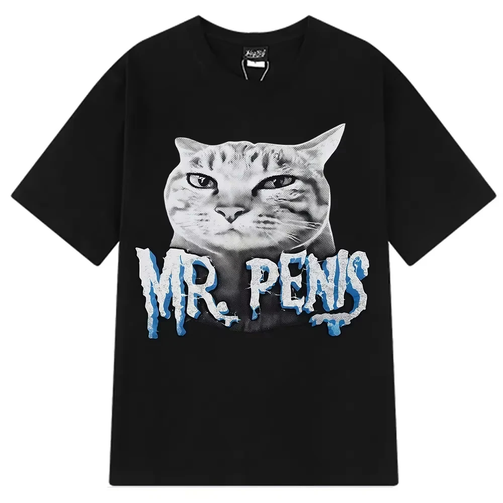 2026 New Funny Mr Pen Is Cat Funny Emoji T-shirt for Women and Men Harajuku Style Summer Short-Sleeve Casual Hip Hop T-shirt