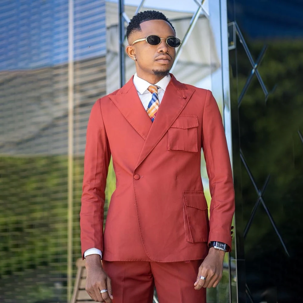 

Customzied Men's 2 Piece Suits Fashion One-Button Slim Fit Jacket With Pants Luxury Daily Slim Fit Blazer Costume Homme