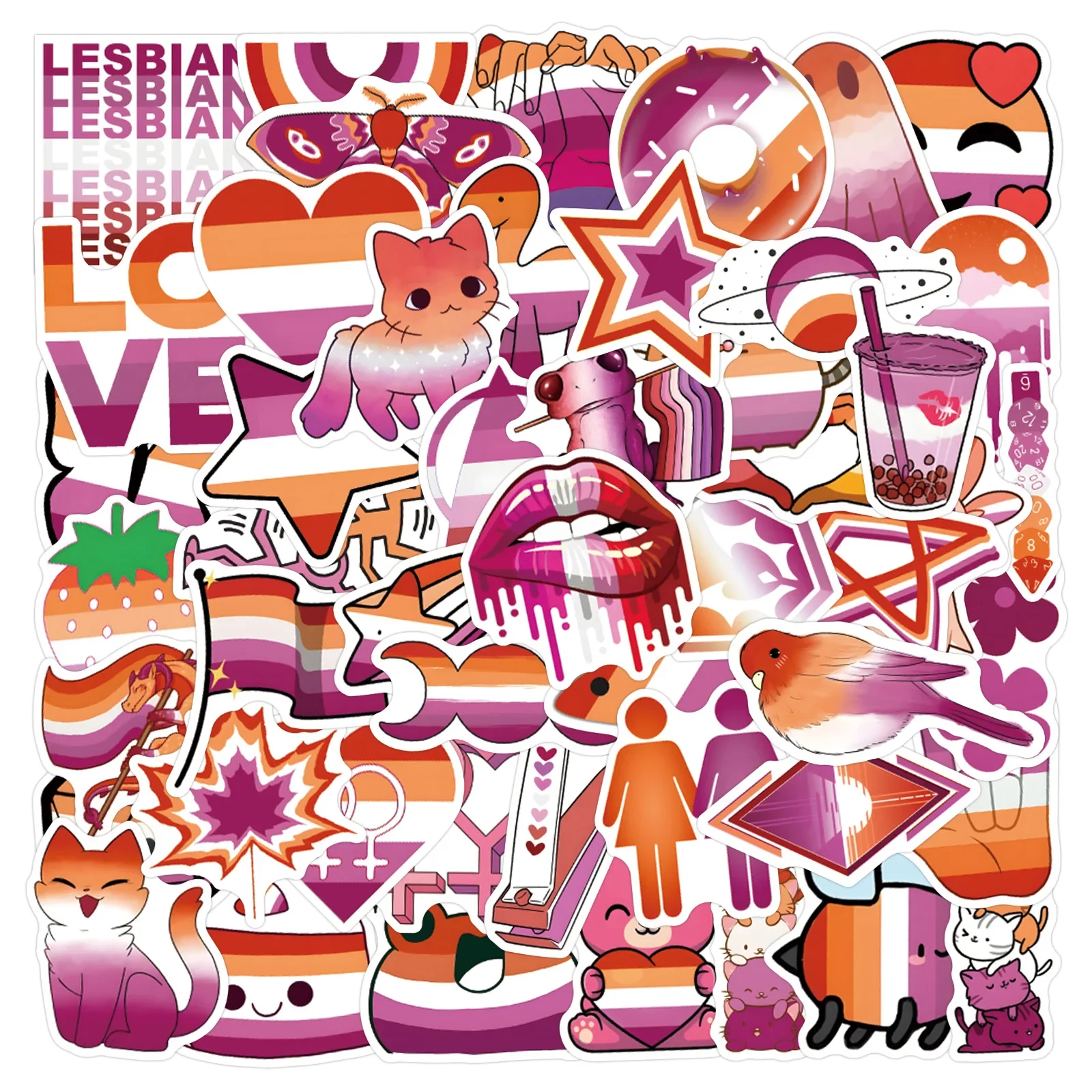 55 قطعة ملصقات الكرتون المثليات الفخر DIY بها بنفسك مذكرات سجل القصاصات الأمتعة المحمول الهاتف الغيتار سيارة الدراجة سكيت الشارات الكتابة على الجدران #1