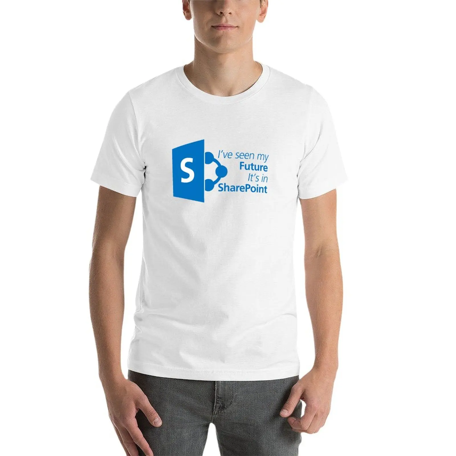 للمستقبل رجل قمصان تي شيرت القطن تي شيرت الرجال تي شيرت جودة SharePoint 100% القطن عالية المطبوعة رجل t #4