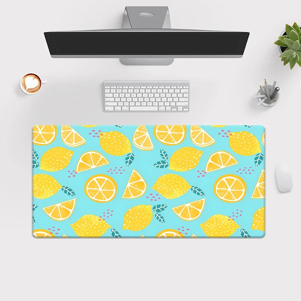 Fresh lemon pattern, anti-slip base, workstation decoration, desktop protective pad gaming accessories tapis de souris